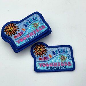 Girl Scouts 2004 Make A Splash Volunteer Cookie Selling Embroidered Patch Lot Of